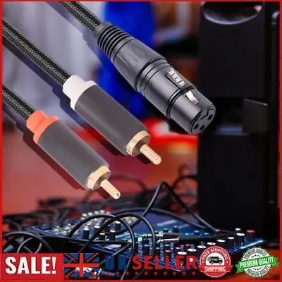 XLR Female To Dual RCA Male Audio Cable Stereo Adapter Cable Anti Shielding (1m) • £6.26