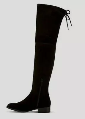 Merona Women's Boots Over The Knee Black Faux Suede Gisela NWT Size 8 NIB • $13.99