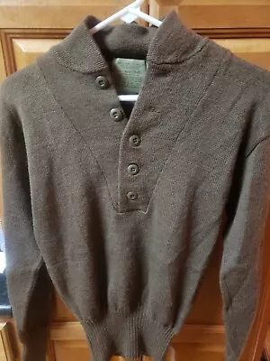 MILITARY PULLOVER BUTTON ISSUE SWEATER MAN'S 8405-00-163-8906 Wool Men's Sz. Med • $22.99