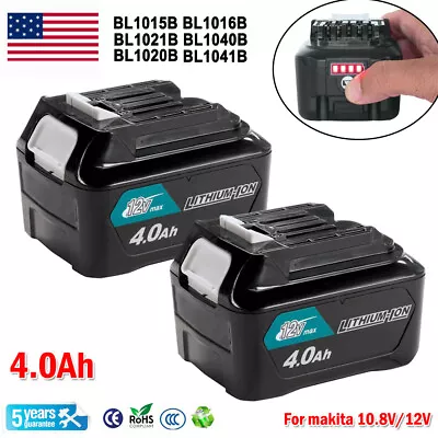 2X 4.0Ah Lithium Battery For Makita 12V MAX CXT BL1021B BL1016 BL1041B BL1040  • $53.90