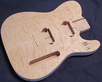 Telecaster Compatible Body-CURLY BIRDSEYE MAPLE ON ALDER-CHAMBERED-HUMBUCKERS • $173