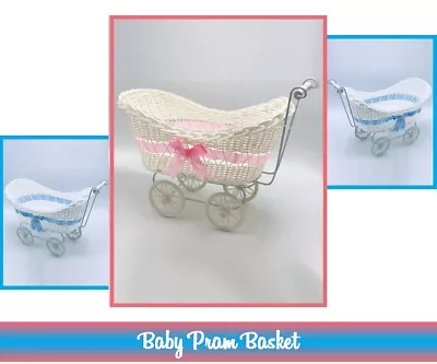 £13.98 • Buy Pram Hamper Wicker Baby Basket Baby Shower Party Gifts Boys Girls New Born
