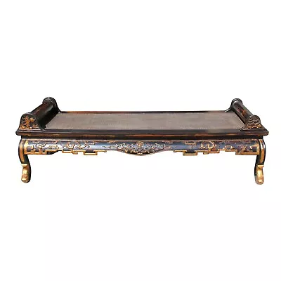 Chinese Fujian Style Golden Dragon Motif Day Bed Chaise Bench Cs5758 • $3835