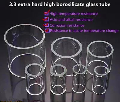 High Borosilicate Glass Tube Sight Glass Glass Viewing Cup For Chemical Pipeline • $8.58
