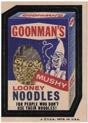 1974 Topps Original  Wacky Packages 6th Goonman's Noodles • $2.75