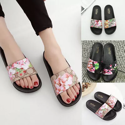 Womens Summer Sliders Slides Flat Slip On Mules Summer Fashion Sandals Shoes New • £8.69