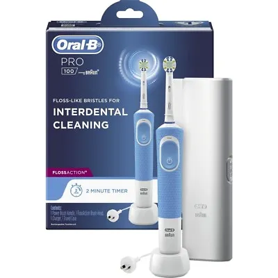 $63.99 • Buy Oral-B Pro 100 Floss Action Electric Toothbrush Oral B Interdental Cleaning