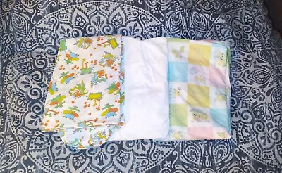 Vintage Baby Fitted Crib Sheets & Sheet Protector Pad - 1984 • $25