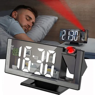 $11.25 • Buy 7.8'' Digital LED Projector Temperature Time Alarm Clock Projection Monitor USB