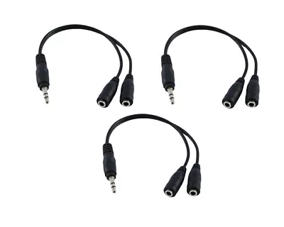 £3.79 • Buy 3X 14cm 3.5mm Earphone Headphone Y Splitter Cable Adapter Jack Male To Dual F...