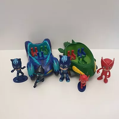 Pj Masks Kids Figures Vehicles  7X Bundle Owlette Gecko Ninja Action Toys • £8.21