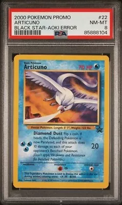 2000 Pokemon Promo #22 - Articuno Black Star - Aoki Error - PSA 8 NM-MT • $19.99