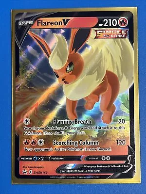 $3.49 • Buy Flareon V SWSH149 Holographic Black Star Promo Pokemon TCG NM + Card Saver