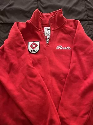 Roots Canada Quarter Zip Sweatshirt Men's  Large - Made In Canada • $9.99