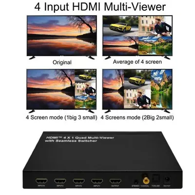 4x1 HDMI 4 Channel Quad Multi-Viewer Seamless Switch Switcher PIP Split Screen • $80.70