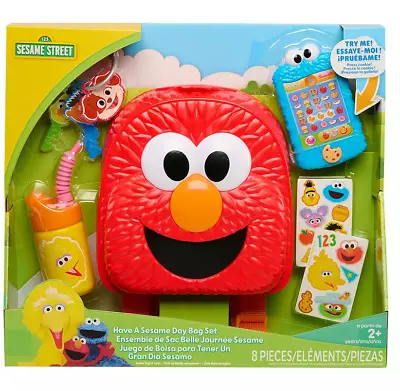 Sesame Street Have A Sesame Day Bag Set Elmo Backpack Set 8 Pieces -NEW • $11.99