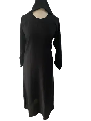 Ladies A-Line Regular Plain Pocket Nida Abaya/Jilbab/Maxi In Black Sizes 52-60 • £16.99