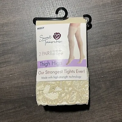 £8.16 • Buy 2-Pack Secret Treasures Women's Beige Thigh High Socks Tights 60 Denier Missy