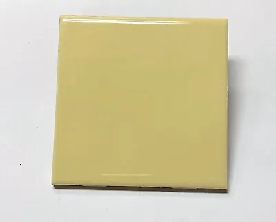 1 Vintage Ceramic Wall Tile 4 1/4  Square Sunny Yellow Reclaimed Glossy • $6