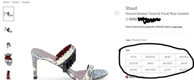 $150 • Buy Staud Raoulr Beaded Tassel Heel Pump Size 37 Black NIB Shoes