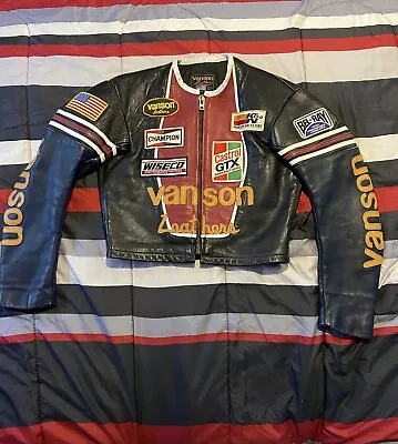 Vintage Vanson All-Star Motorcycle Jacket Size 40 Great For Motor Sports • $400