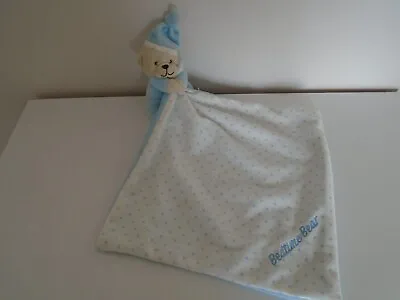 Mothercare Blue Bedtime Bear Comforter Soother Stars Baby Soft Toy Vgc • £12.99