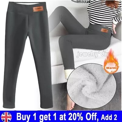 £3.66 • Buy Women Winter Warm Sherpa Fleece Lined Leggings Thick Cashmere Thermal Pants UK