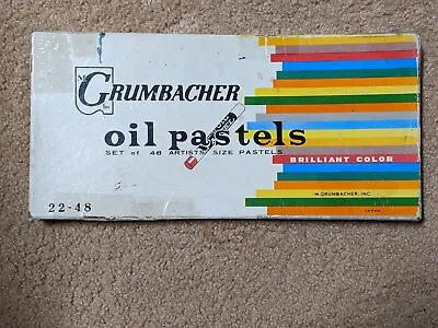 Vintage Grumbacher Oil Pastels Set Of 48 Brilliant Art  Model #22-48 • $19