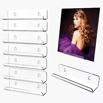 Clear Vinyl Record Shelf Wall Mount 8 Pack 7 Inch Acrylic Vinyl Album Holder... • $21.31