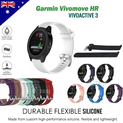 Replacement Wrist Band Silicone Band Strap For Garmin Vivomove HR /Vivoactive 3 • $8.95