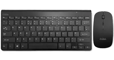 £15.29 • Buy CODA BLACK UK QWERTY Mini Compact Wireless KeyBoard & Mouse Set Desktop PC MAC