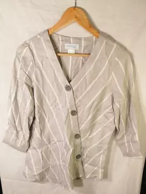 Ladies Blouse Shirt Stone Grey Viscose Casual Women Top By Creation L UK 10 EU36 • $16.36