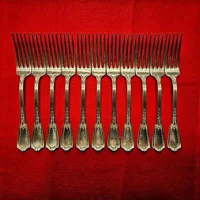 Reed & Barton Silver-Plate Silverware Lot Of 11 Dinner Forks W/Silvercloth -RARE • $90
