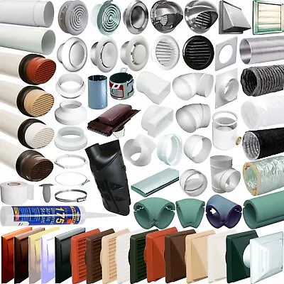 £3.39 • Buy 4  100mm Plastic Round Ducting Ventilation Tube Extractor Fan Vent Pipe Fittings