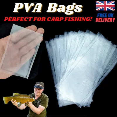 £1.99 • Buy PVA Bags Carp Fishing Fast Dissolving No Residue No Smell 6 X 12 CM - FREE UK