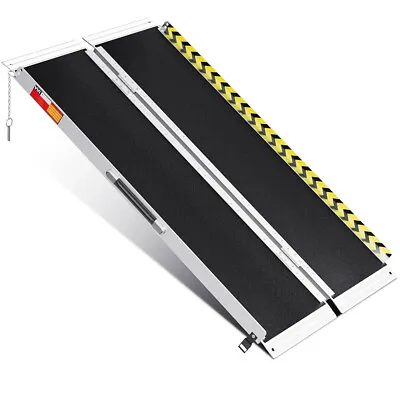 4FT Portable Home Wheelchair Ramp Anti-Slip Aluminum Steps Folding 600 LBS • $129.99