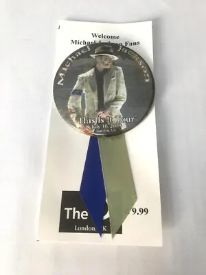 Welcome Michael Jackson Fans This Is It Tour 2009 O2 Arena UK Botton W/ Ribbons • $16