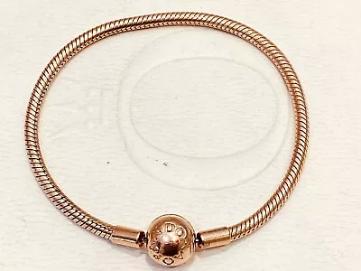 Authentic Pandora Rose Gold (MET) Moments Smooth Bracelet 580728 Size 18cm • $125