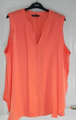 BNWOT Marks & Spencer Orange Sleeveless Long Blouse Size24 • £7.99