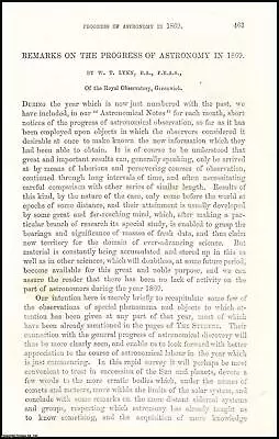 The Progress Of Astronomy In 1869. An Original Uncommon Article From The Intelle • £15.49