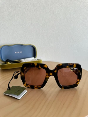 $495 • Buy New Gucci Sunglasses Glasses Womens Mens Optical GG1111S 003 Havana Brown Square
