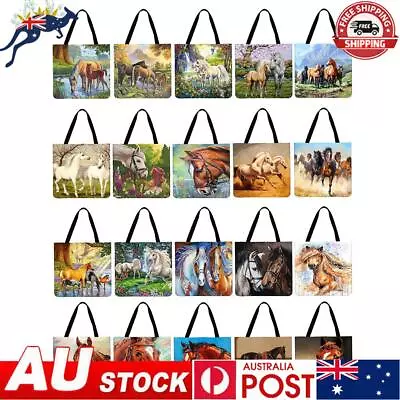 Horse Printed Shoulder Shopping Bag Casual Large Tote Handbag (40*40cm) • $9.69