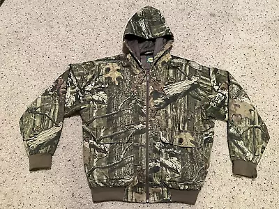 Vintage Cabela's Men's Breakup Infinity Camo Zip Up Hooded Jacket Size Large L • $14.99