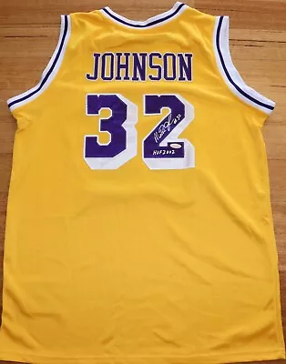 $690 • Buy MAGIC Johnson Signed LA LAKERS Basketball Jersey Shirt - 100% Authentic COA 