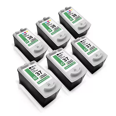 6x Cartridges For Canon Mp 140 190 210 220 PG37 CL38 CMYK • £112.68