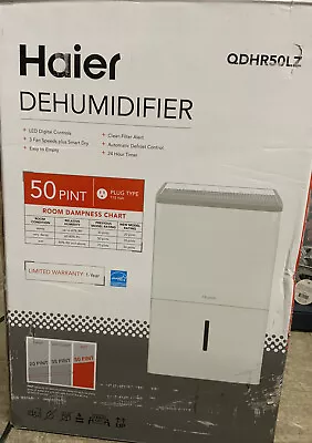 🧷 Haier Energy Star 50 Pint Dehumidifier QDHR50LZ 🆕 Distressed Box • $159.99