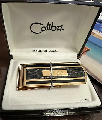 Vintage Colibri Money Clip W/initials Engraved Gold Plated New • $13.99