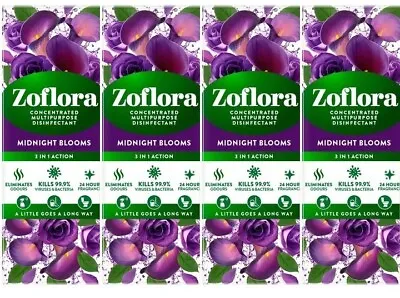 £10.90 • Buy 4 X  Zoflora 3 In 1 Action  Concentrated Disinfectant 120ml. Midnight Blooms