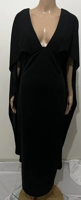 $55 • Buy Womens Formal / Special Occasion Gown Size AU 6 Black Cape Open Back  V Neck