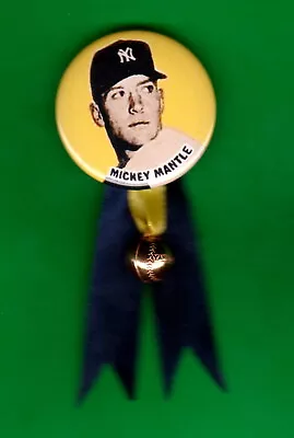 1958 STYLE Mickey MANTLE 1-3/4  RP Stadium Pin W/ GOLD  YANKEES  Charm • $13.95